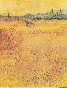 Wheat field with View of Arles, Vincent Van Gogh